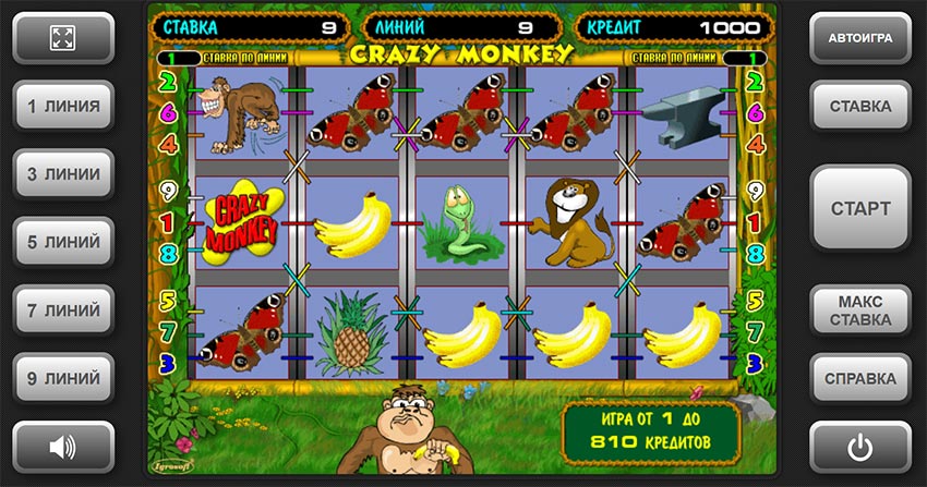 Сrazy Monkey игровой автомат. 